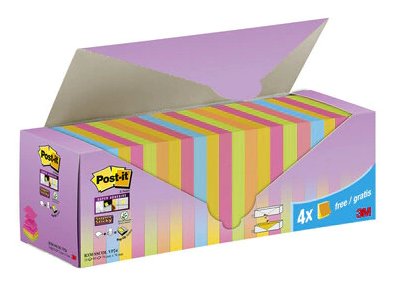 Post-it Super Sticky Pack 24 Blocs 90 Notas Adhesivas Reposicionables - Forma Cuadrada - 76X76MM - Zig-zag - — image 1