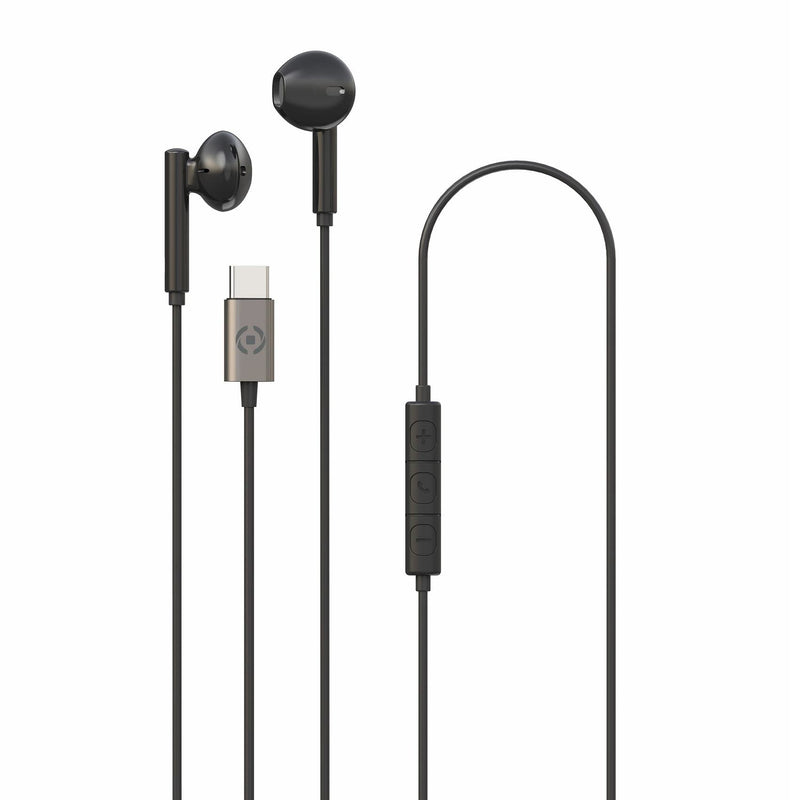 Celly Headphone USB-C With Microphone Black