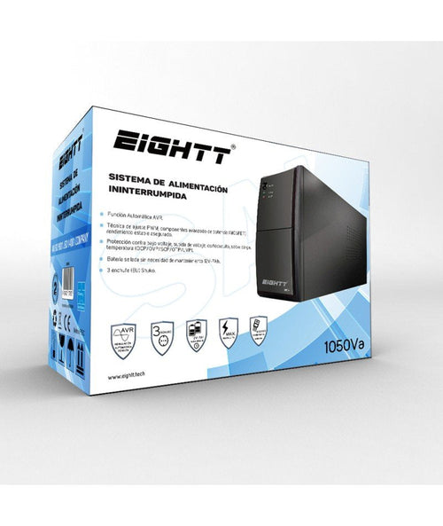 Eightt - UPS Inline 1050VA/630W - Battery 2X12V/7AH - 3X Socket Schuko — image 1