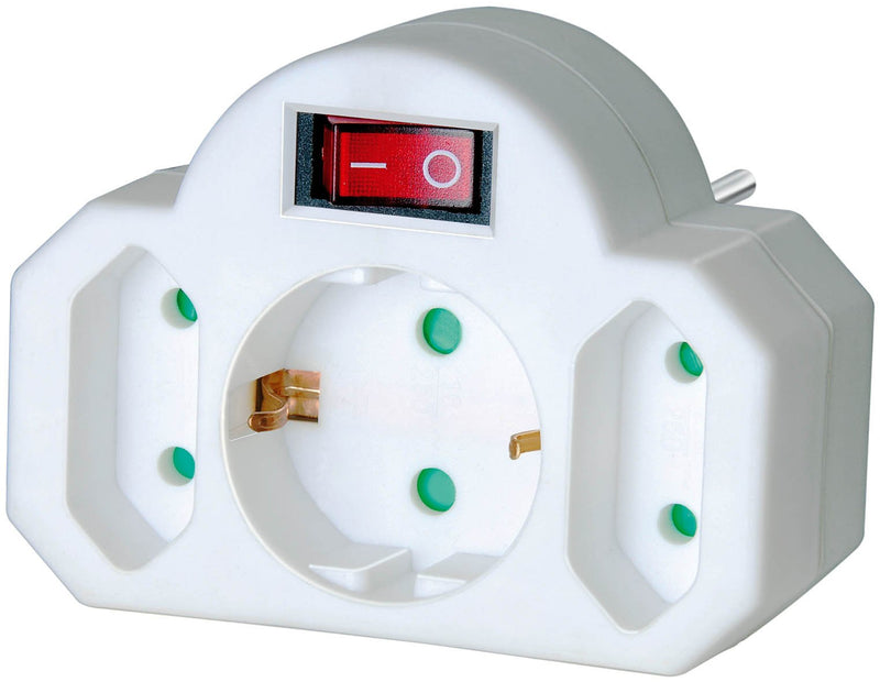 Brennenstuhl Plug Adapter Euro 2 + Contact Protection 1 With Switch