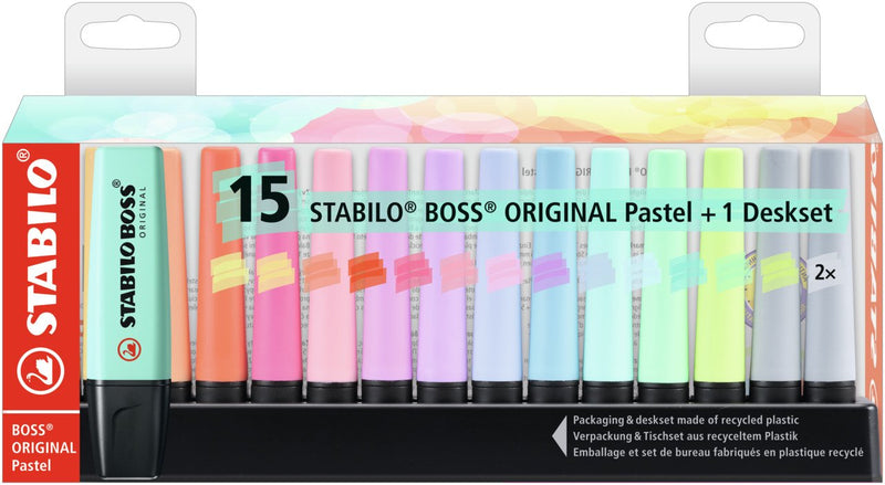Stabilo Peana Marcadores Fluorescentes Boss Genuine 15 Units Colours Surtidos