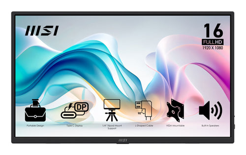 MSI Monitor 15.6 MP165 E6 IPS FHD Laptop Usbc Mm 9S6-3PE50M-011 — image 1