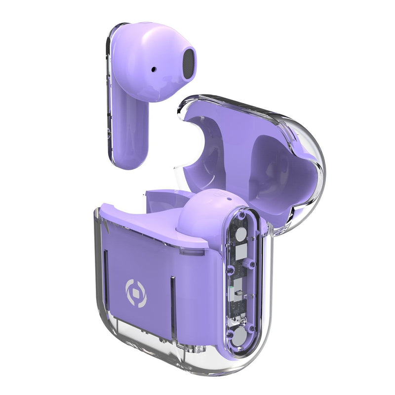 Celly Sheer Headphones True Wireless Stereo (tws) Transparent Violet