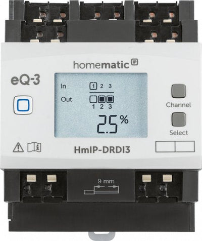 Actuador Atenuación IP Homematic Assembly Riel Din - Triple (HMIP-DRDI3 154434A0 — image 1