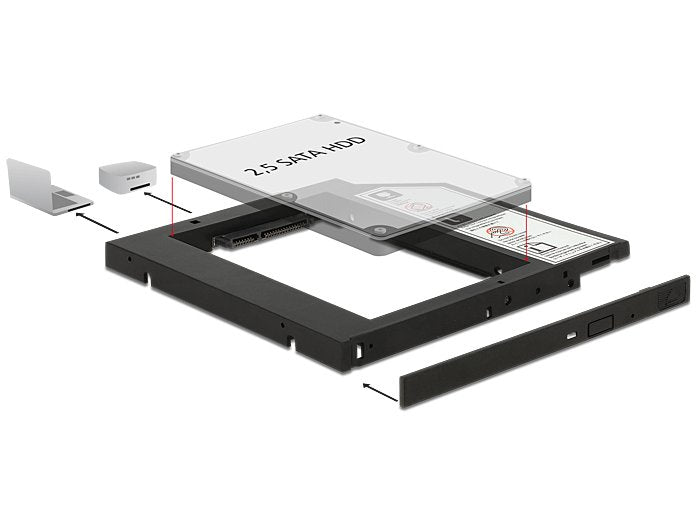 Delock Frame Assembly 5.25 Slim 2.5 SATA HDD 9.5MM