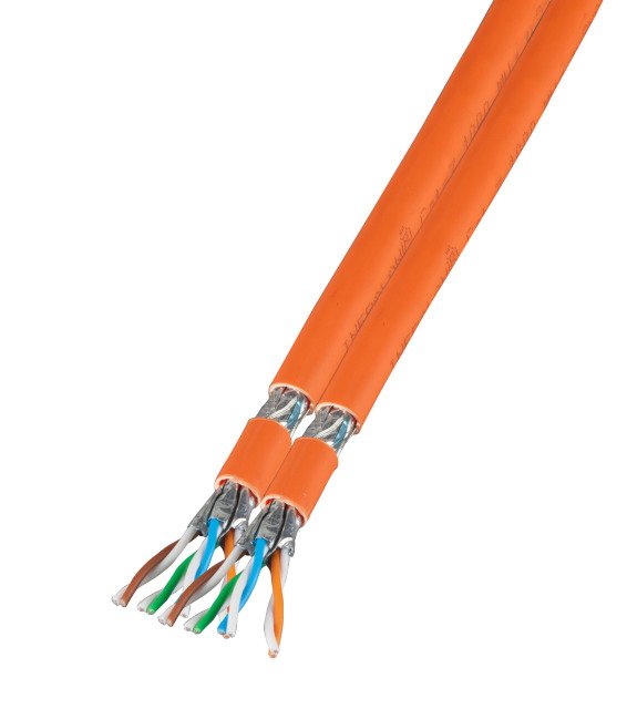 Efb Duplex LAN CAT.7 1000 AWG23 S FTP, 2X4P Cpr Dca, Orange, 100M