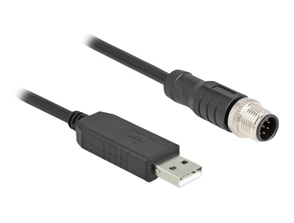 Delock 64257 Cable Connection Serie M12 With Chipset Ftdi, USB 2.0 Tipo-a Male a M12 RS-232 Male Codificación