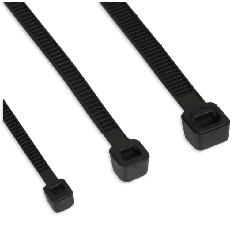 Inline Cable Ties Long 250MM Wide 3,6MM Black 100 Units
