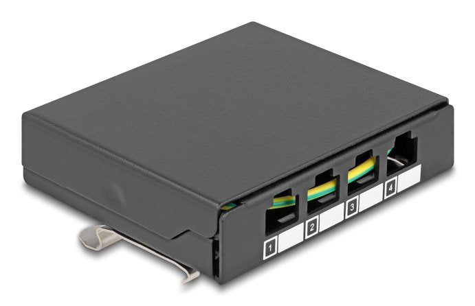 Housing Vacía 4 Port Keystone Rj-module Black - Zur Assembly An Desk Wall Or Carril Din