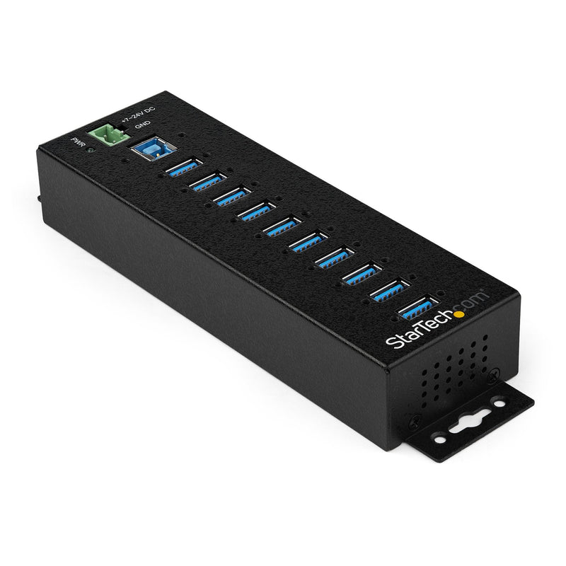 StarTech Industrial USB 3.0 Hub 10 Ports W/ Cpnt Ext Power Adptr Esd 350W Surge P In