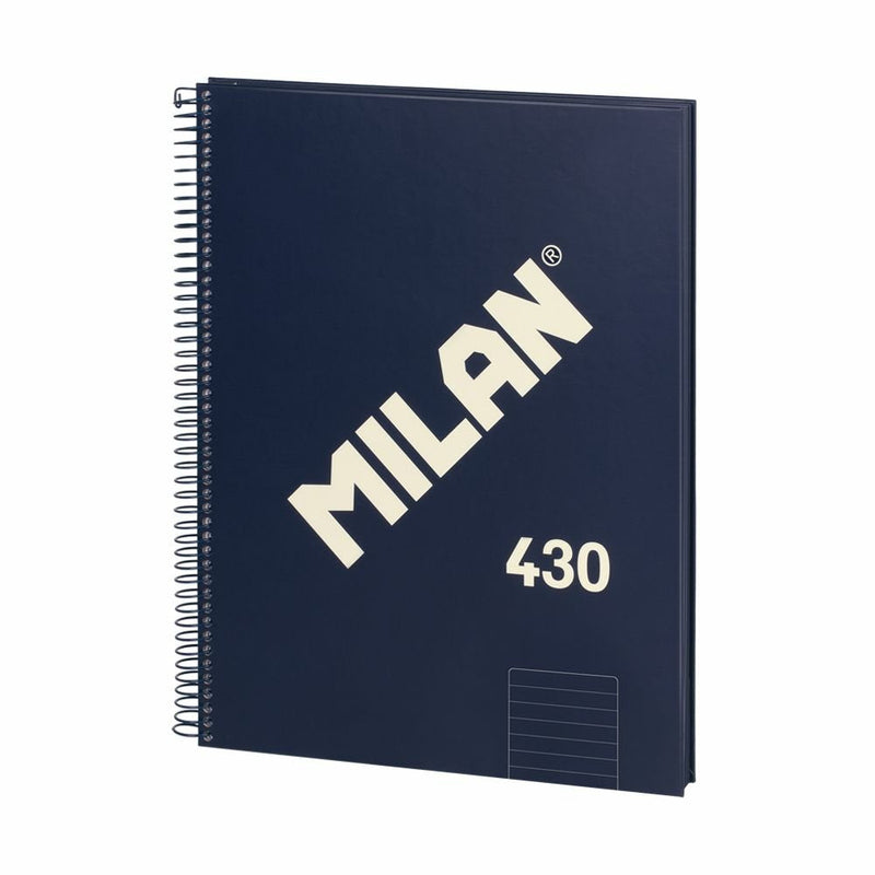 Milan Notebook Espiral Formato A4 Pautado 7MM - 80 Hojas 95 Gr/M2 - Microperforado, 4 Taladros - Colour Blue O