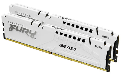 Kingston Fury Memory 32GB DDR5 6000 2X 16GB Kit Dual, Memory White KF560C36BWE2K2-32, Beast Rgb, AMD Expo KF56 — image 1