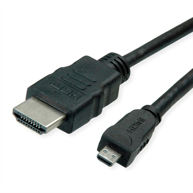 Roline Green HDMI High Speed Cable With Ethernet, HDMI St - Micro HDMI St, 2M