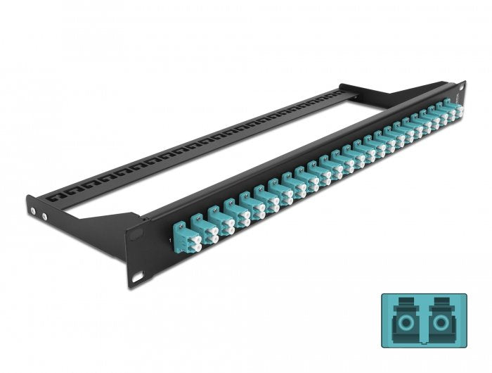 Delock 19 Lwl Patchpanel 24 Port Lc Duplex Aqua