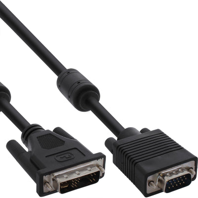Inline Cable DVI-a 12 + 5 Male a 15 Pin HD Male VGA 5M — image 1