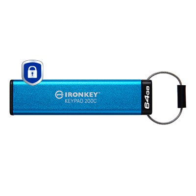 Kingston USB Flash Drive Ironkey Keypad 200 64GB USB-C Aes Encrypted IKKP200C/64GB