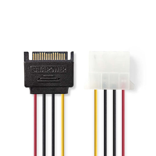 Nedis Internal Cable Power Molex Connector Male 2X SATA 15-PIN-CONECTOR Female Chapado Oro 0.15M Round Pvc — image 1