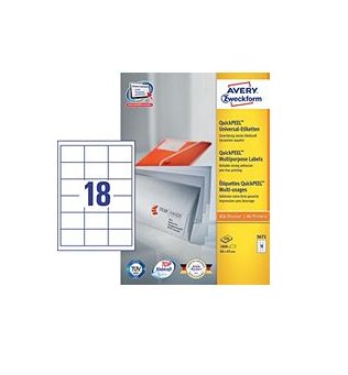 Avery Zweckform Labels 3671 White 64,0 X 45,0MM — image 1