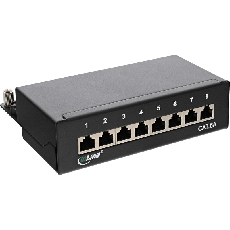 Inline Patch Panel CAT.6A Assembly Desk/Wall 8 Ports Black RAL9005