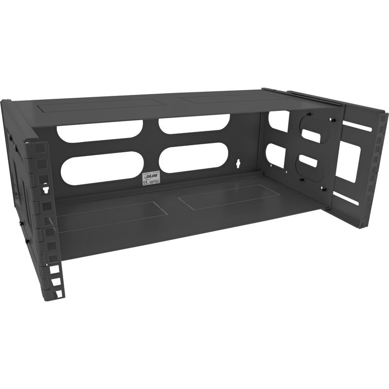 Inline® 19 Foldable Rack, 4U, 24-40CM Depth, With Cover, Black