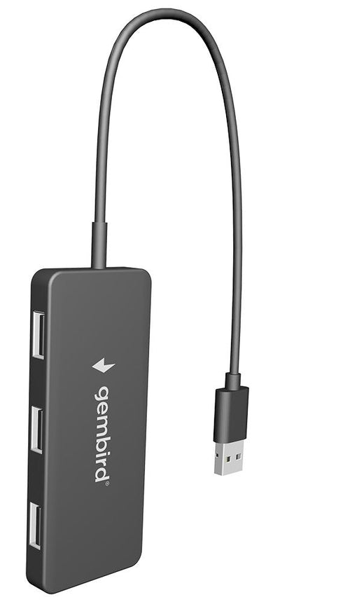 Gembird UHB-U2P4-04 Interface 4-PORT Hub USB 2.0 480 Mbit/S Black — image 1