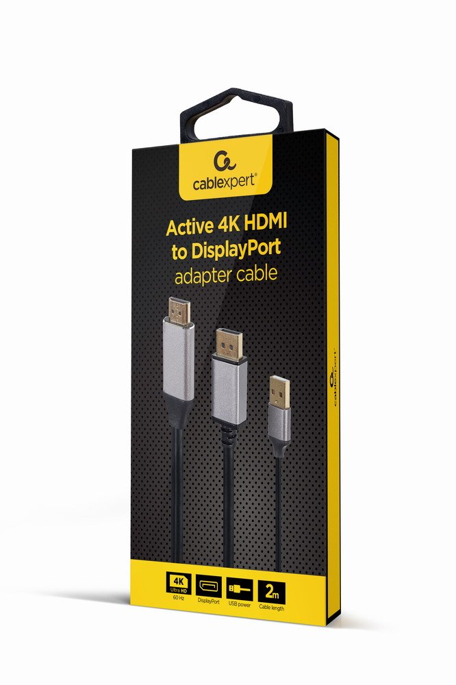 Gembird Active 4K HDMI Male To DisplayPort Male Adapter Cable 2M Black