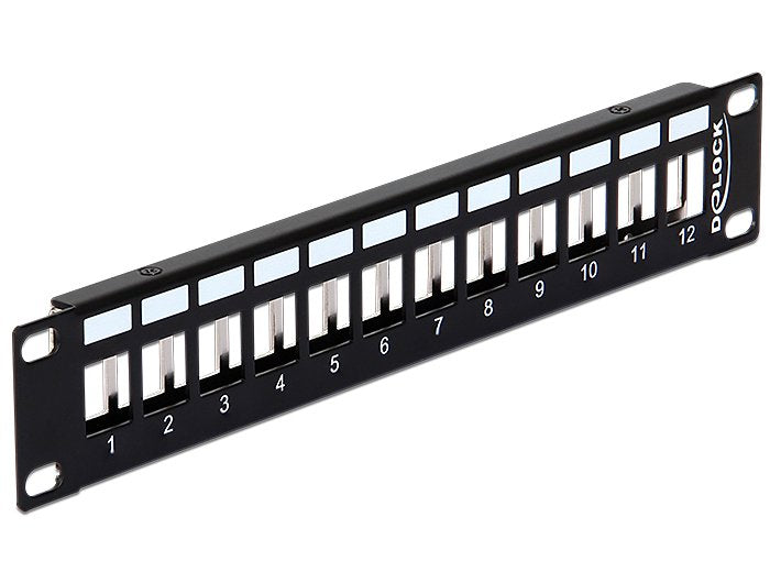 Delock 43326 10 Keystone Patch Panel 12 Port Metal Black