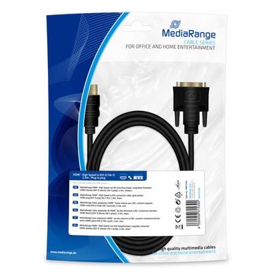 Mediarange HDMI Cable HDMI - DVI 2.0M Black — image 1