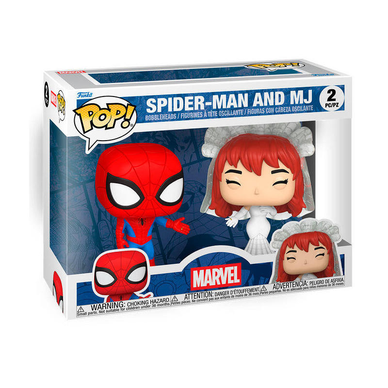 Blíster 2 Figuras Pop Marvel Spider-man Y Mj