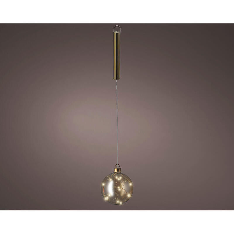 Bola Colgante Glass Microled, Dorada, Ø10CM.