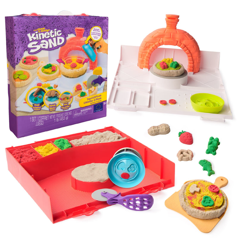 Spin Master Kinetic Sand - Squish Pizza Set, Arena Set 453 Gramos Arena 6072551