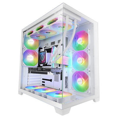Mars Gaming Box Semitorre ATX Mcvpro ARGB White Bahías INT:2X3'5/4X2'5/ 1XUSB3.0, 2XUSB2.0/ HD Audio In/Out/ W — image 1