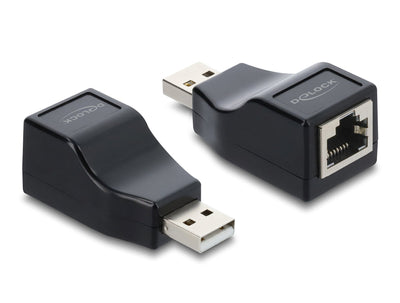 Delock Adapter USB 2.0 Type a Connector Male a Serie RS-232 RJ45 Connector Female Black — image 1