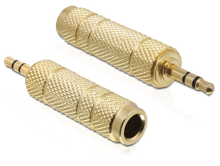 Delock Adapter Stereo Plug 3.5MM 3 Pin Stereo Jack 6.35MM 3 Pin Metal