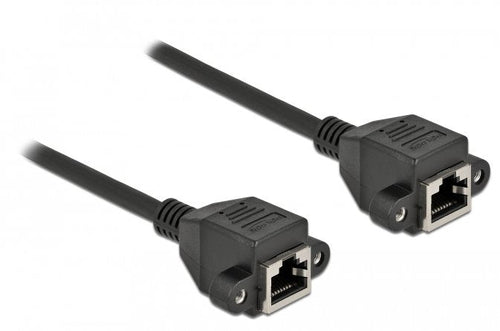 Delock Network Cable Alargador S FTP RJ45 Connector Female a RJ45 Connector Female CAT.6A 3M Black — image 1