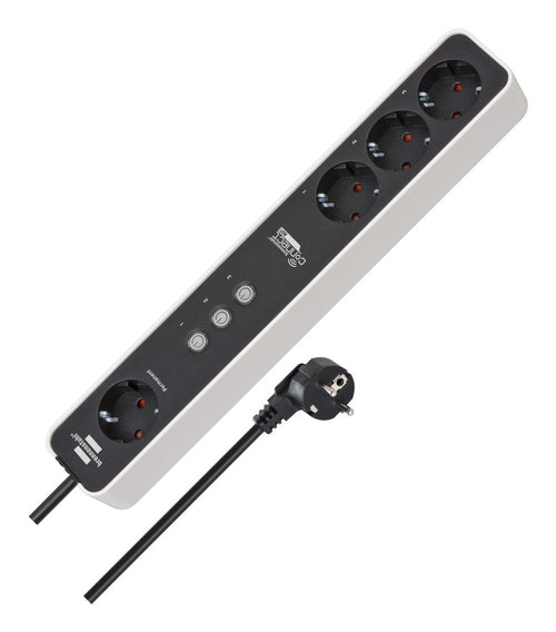 Brennensilla Connect Ecolor WLAN Steckdosenleiste 4-FACH White/Black 1,5M Cable Sprachsteuerung, Timer, App) 1 — image 1