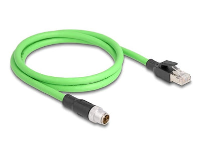 Delock 80441 Cable M12 Codificado X 8 Pin Male a RJ45 Male Pur (tpu) 1M — image 1