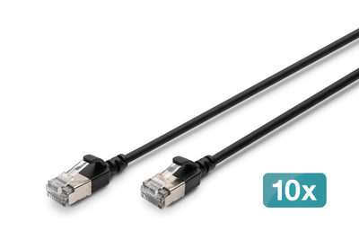 Digitus Network Cable CAT.6A F/FTP Slim 3M Black 10 Units — image 1