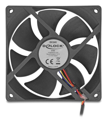 Delock Fan Axial 24V Dc, 92 X 92 X 25MM Black