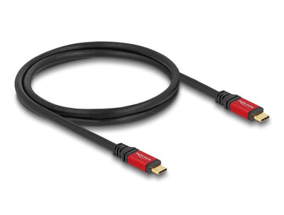 Delock 80098 USB Cable 10Gbps USB Type-c™ Male a Male PD 3.0 100W E-marker 1M Red Metal — image 1