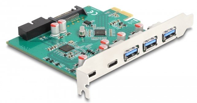 Delock 90109 Card USB 5Gbps Pci Express X1 a 3 X External Tipo-a + 2 X External USB Type-c™ Female And 1 X Int