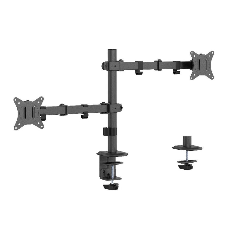 Gembird MA-D2-03 Arm Ajustable Monitor Double Montado Escritorio 17-32, Negro