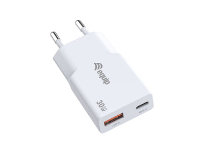 Equip Charger 2PORT USB-C PD 3.0 USB-A GaN Slim 30W White — image 1