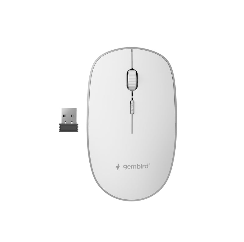 Gembird Wireless Mouse Optico 1600 Dpi, Nano Usb, White MUSW-4B-01-W