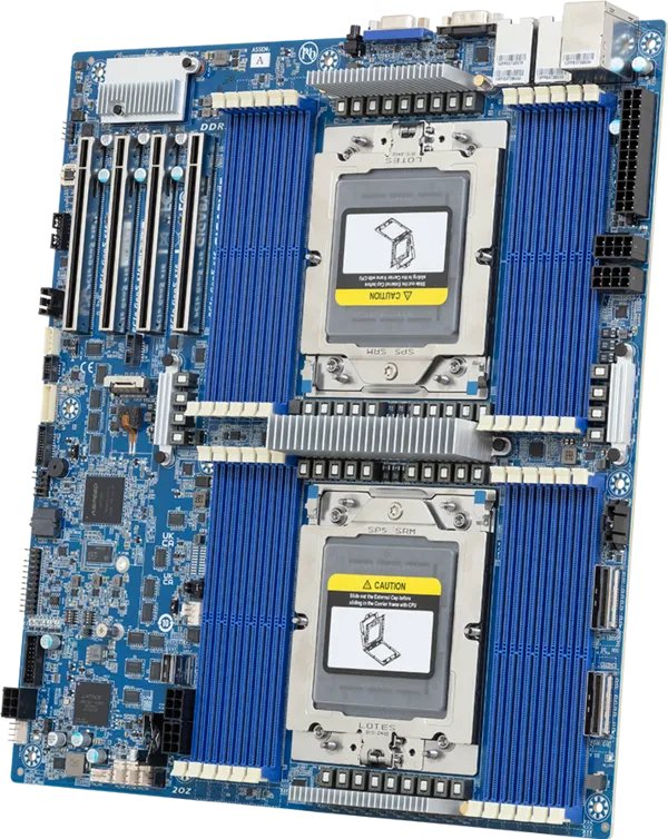 Gigabyte Motherboard MZ73-LM2 (rev. 3.X) AMD Epyc E-atx Dual Socket SP5 Retail