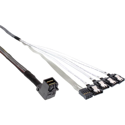Inline Cable Mini Sas HD SFF-8643 Ángulo a 4X SATA + Band Side 0,5M — image 1
