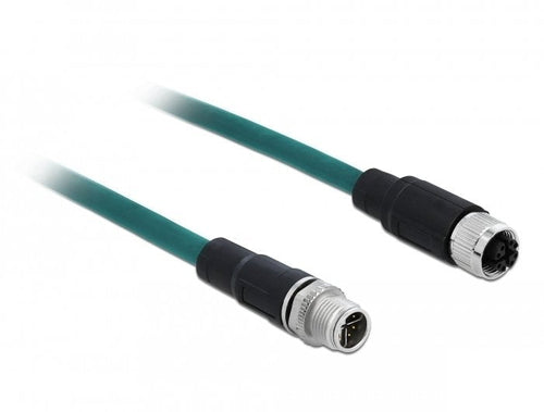 Delock Network Cable M12 X-kodiert 8 Pin Connector Male a Female Pur (tpu) 1M — image 1