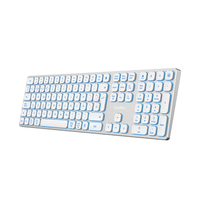 Coolbox Keyboard Wireless Retroiluminado Moonlight Key B431 USB-C+BT5.1+RF2.4G White Aluminium — image 1