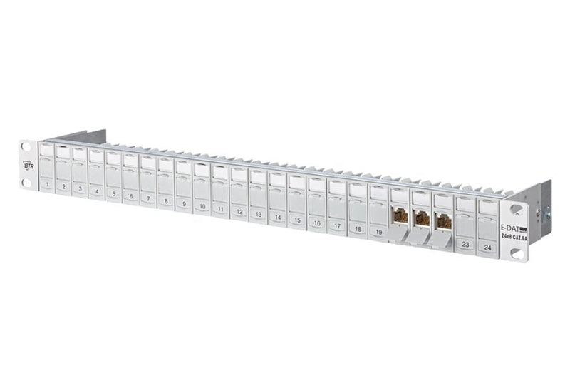 Metz Connect E-dat Moduloo Patchpanel 24X8, CAT.6, Lichtgrau