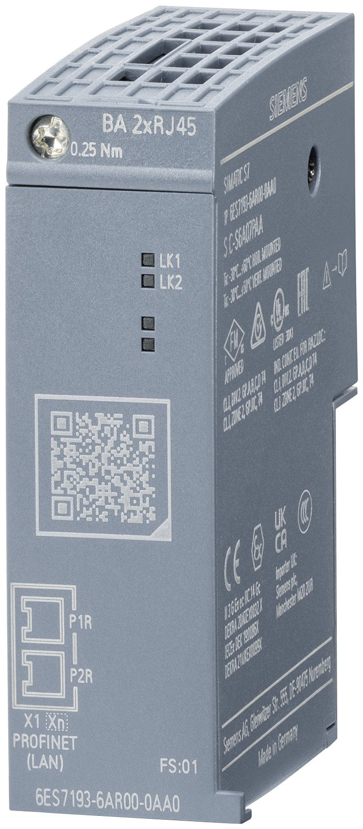 Siemens 6ES71936AR000AA0 Busadapter Ba 2x RJ45 2 RJ45 Connectors Female F.profinet ET200SP